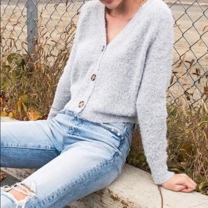 Fuzzy Cropped Cardigan